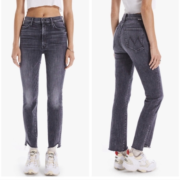 NWT Mother High Waisted Rascal Ankle Step Fray Jeans Night Garden Size 24 - Picture 1 of 15